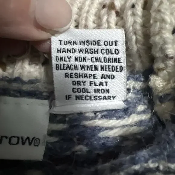 Vintage Croft & Barrow Nordic Fair Isle Wool Blend Sweater M Chunky Knit Cozy - Picture 3 of 8